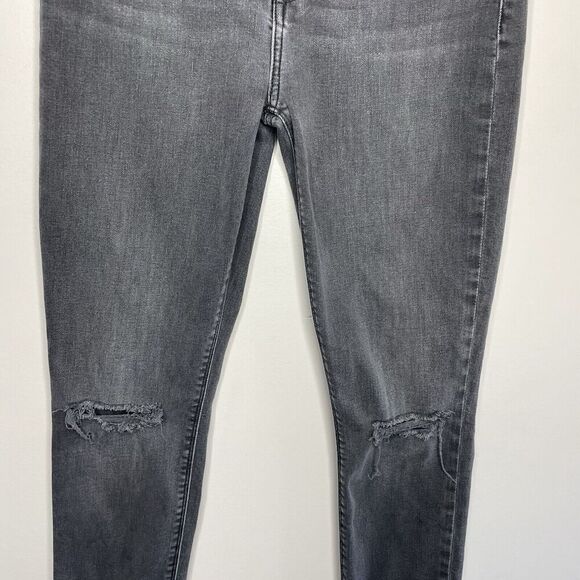 HUDSON Blair Super Skinny Jeans Women 27 Black Rip Knee Stretch - Picture 4 of 13